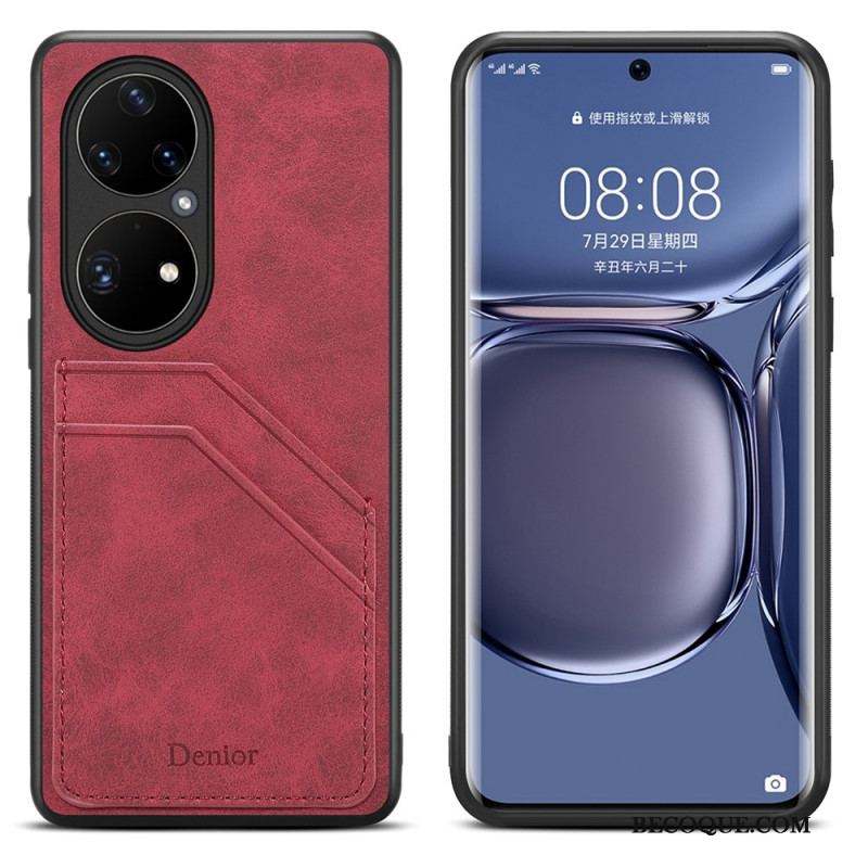 Coque Huawei P50 Pro Porte Cartes Double Fentes Denior