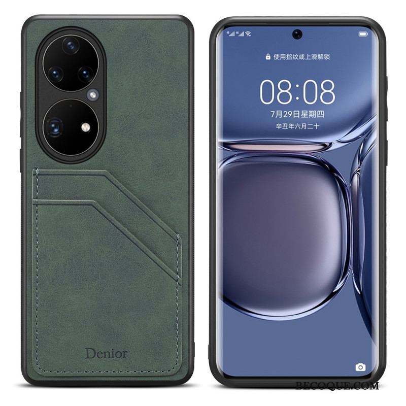 Coque Huawei P50 Pro Porte Cartes Double Fentes Denior