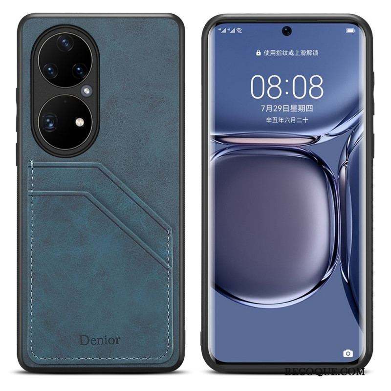 Coque Huawei P50 Pro Porte Cartes Double Fentes Denior