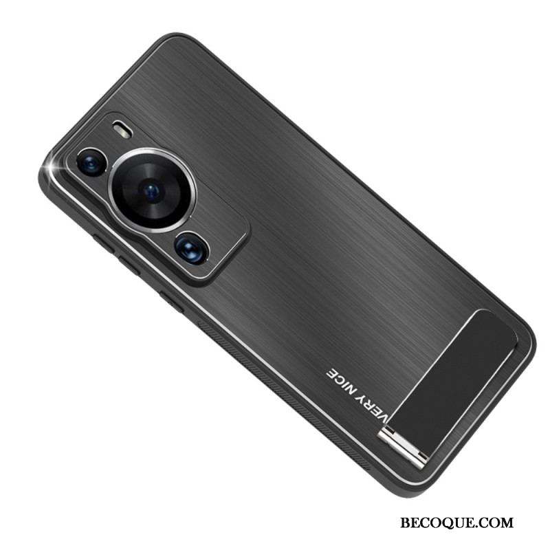 Coque Huawei P60 Pro Aluminium Brossé avec Support