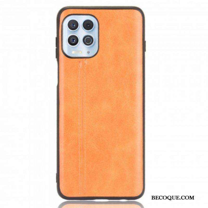 Coque Moto G100 Effet Cuir Couture