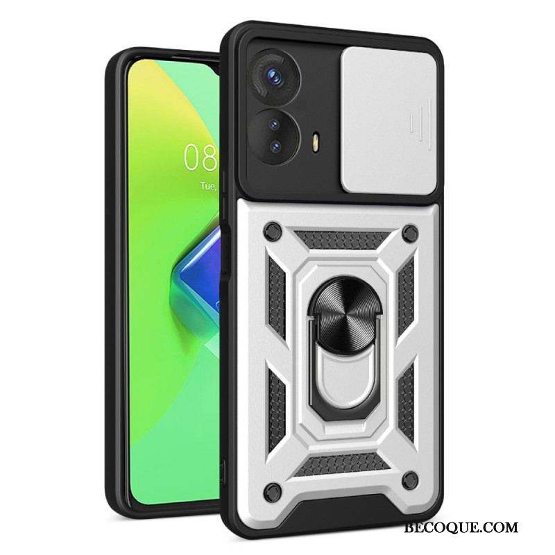 Coque Moto G73 5G Anneau-Support et Protège Lentilles