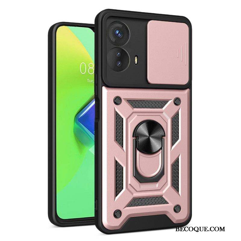 Coque Moto G73 5G Anneau-Support et Protège Lentilles