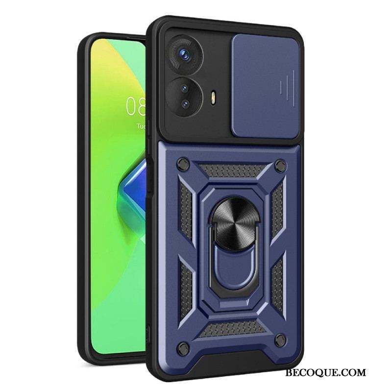 Coque Moto G73 5G Anneau-Support et Protège Lentilles