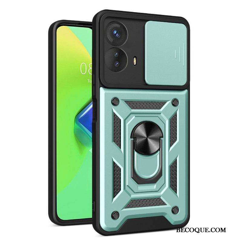 Coque Moto G73 5G Anneau-Support et Protège Lentilles