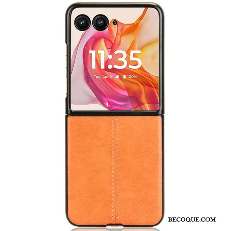 Coque Motorola Razr 50 Ultra Effet Cuir Couture