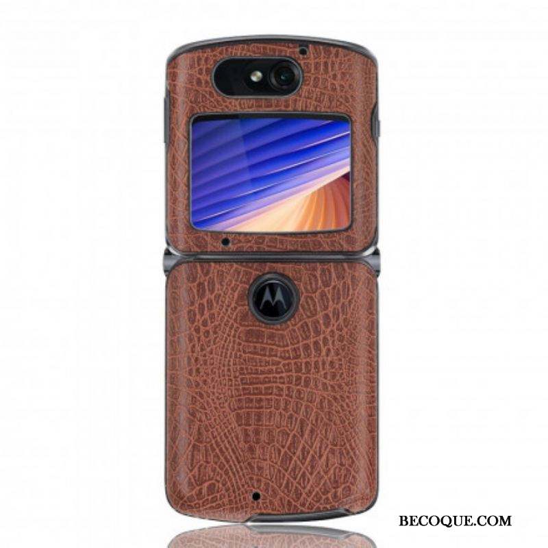 Coque Motorola Razr 5G Effet Peau de Crocodile