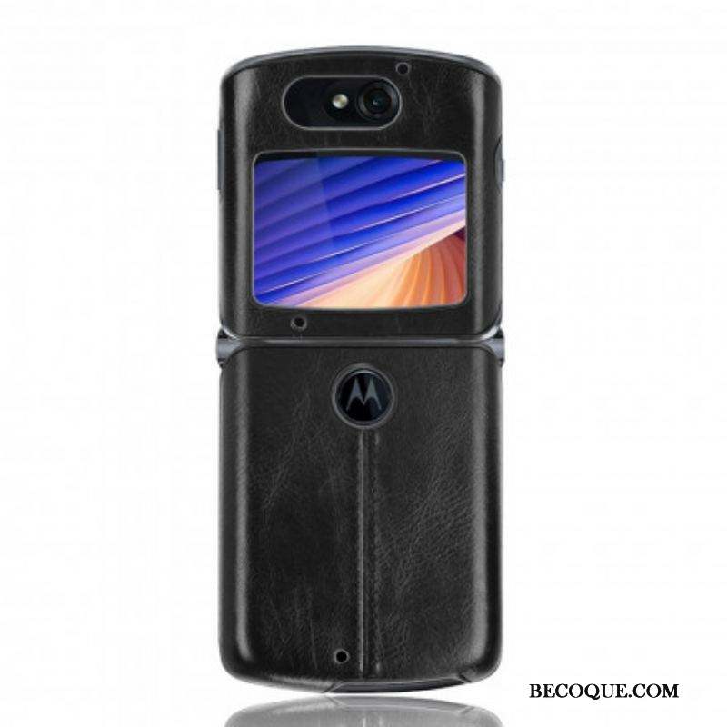 Coque Motorola Razr 5G Simili Cuir Coutures