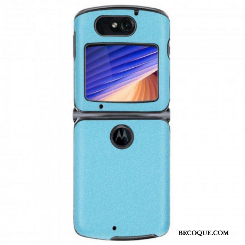 Coque Motorola Razr 5G Simili Cuir Sablé