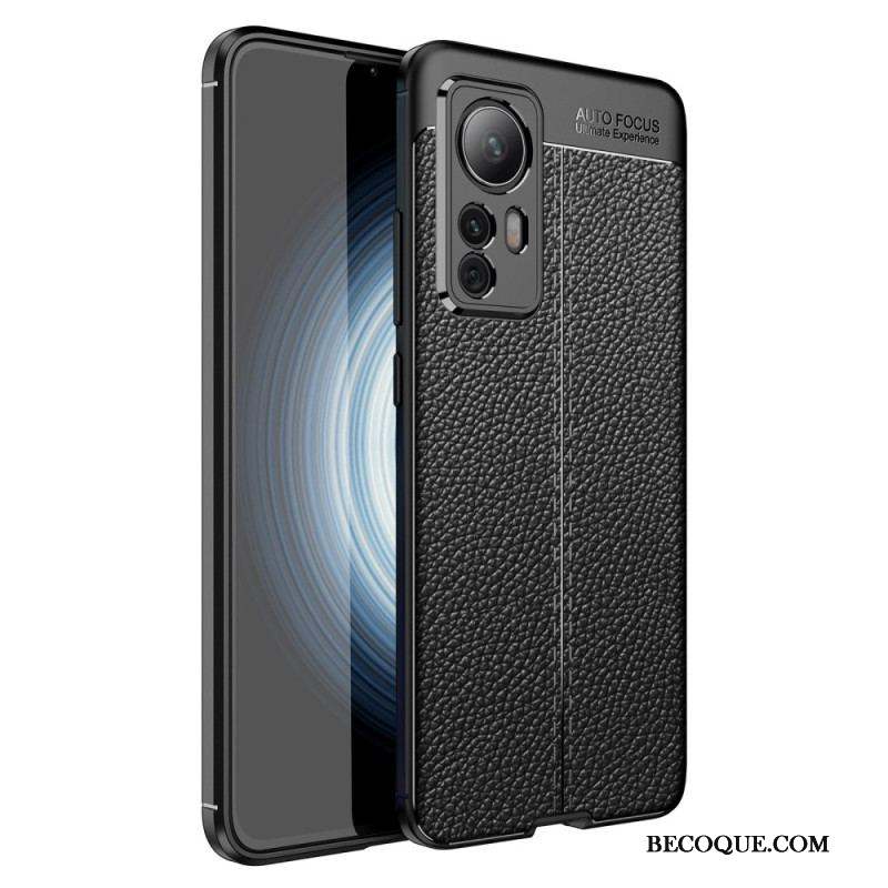 Coque Poco F4 Effet Cuir Litchi Double Line