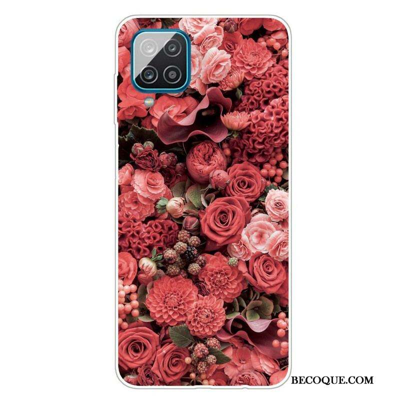 Coque Samsung Galaxy A12 / M12 Fleurs Intenses