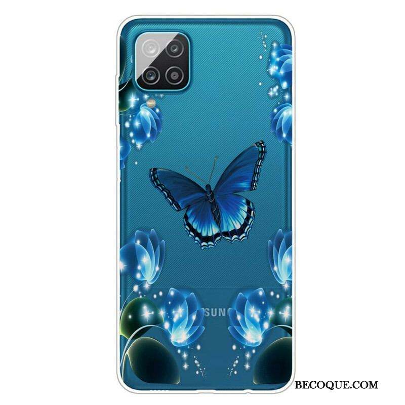 Coque Samsung Galaxy A12 / M12 Papillon Luxe