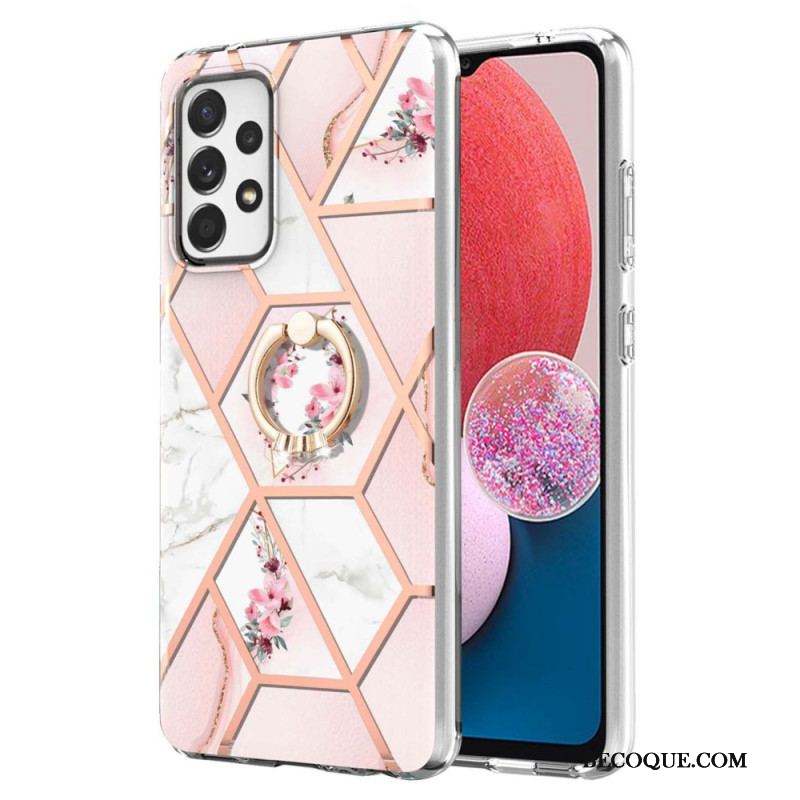 Coque Samsung Galaxy A13 Fleurs Anneau-Support