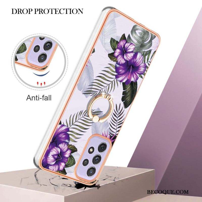 Coque Samsung Galaxy A13 Fleurs Anneau-Support