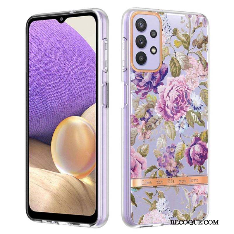 Coque Samsung Galaxy A13 Transparente Florale