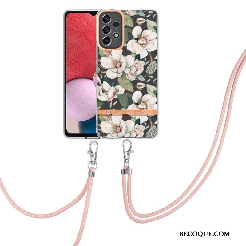 Coque Samsung Galaxy A13 à Cordon Florale