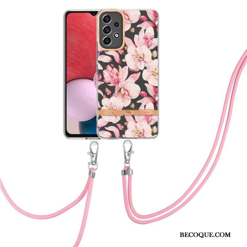 Coque Samsung Galaxy A13 à Cordon Florale