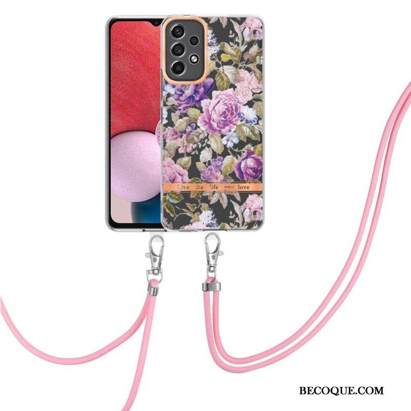 Coque Samsung Galaxy A13 à Cordon Florale