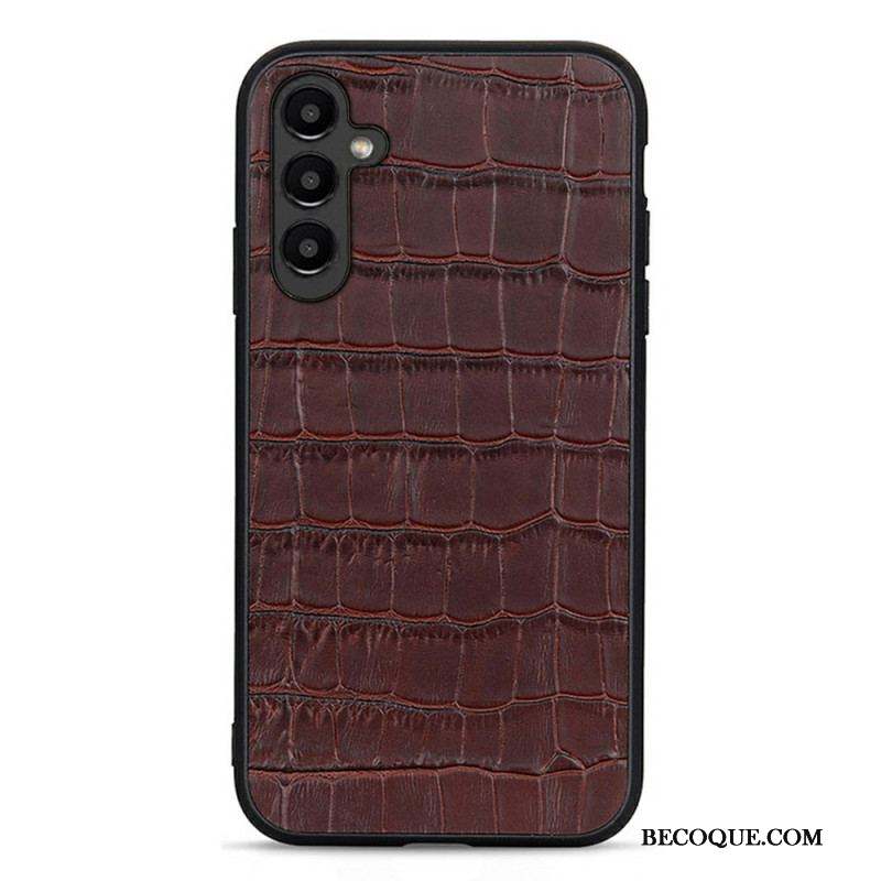 Coque Samsung Galaxy A14 5G / A14 Véritable Cuir Style Crocodile