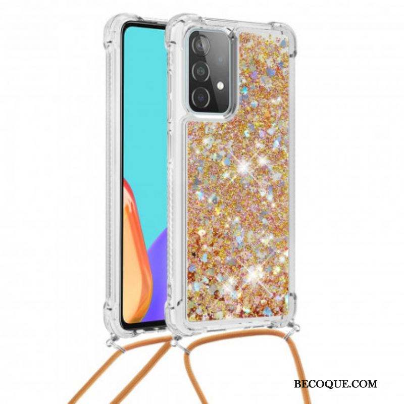 Coque Samsung Galaxy A52 4G / A52 5G / A52s 5G Paillettes avec Cordon