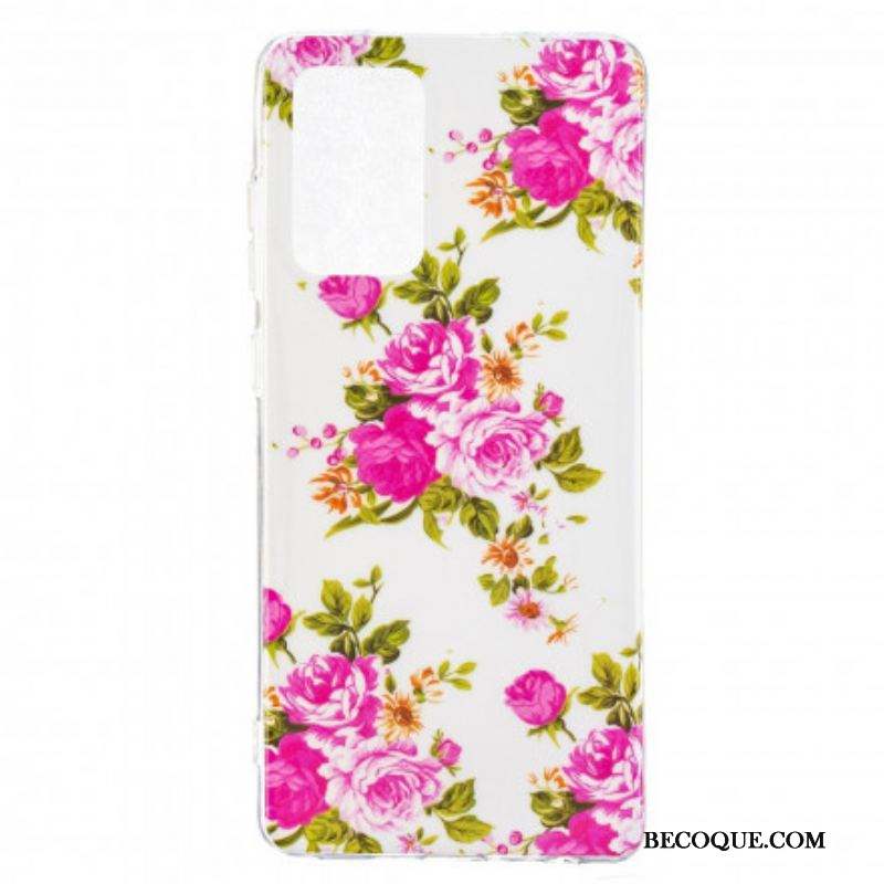 Coque Samsung Galaxy A52 4G / A52 5G / A52s 5G Série Floralies Fluorescente