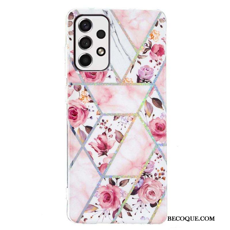 Coque Samsung Galaxy A53 5G Marbrée Fleurs