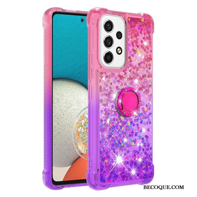 Coque Samsung Galaxy A53 5G Paillettes Anneau-Support
