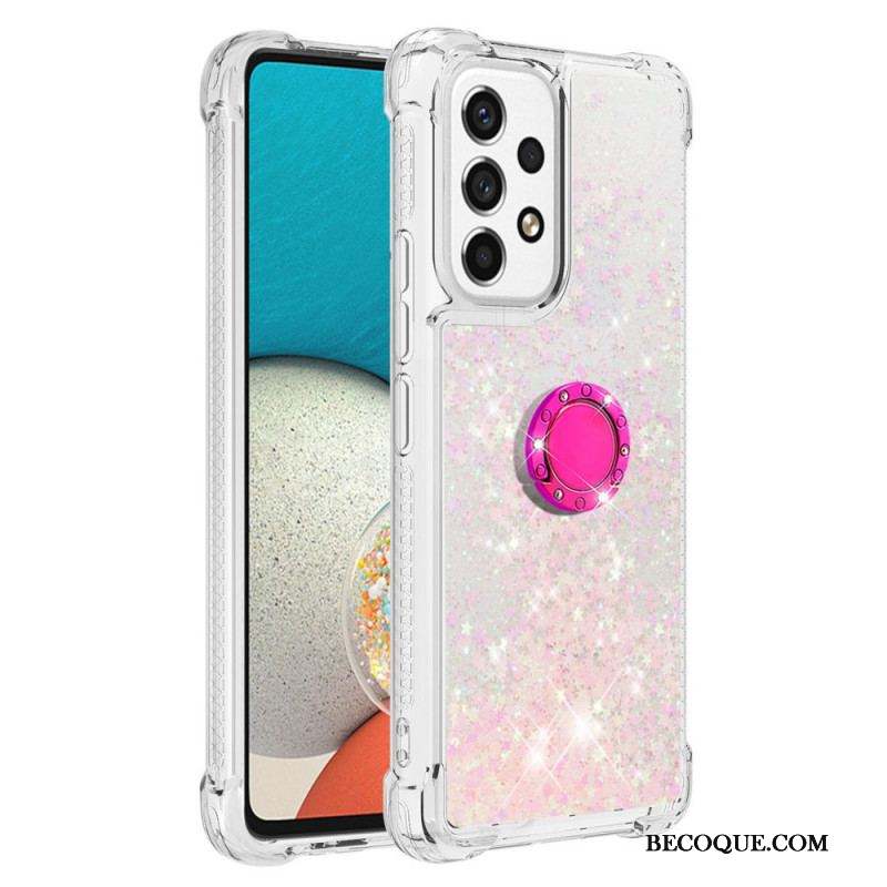 Coque Samsung Galaxy A53 5G Paillettes avec Anneau-Support