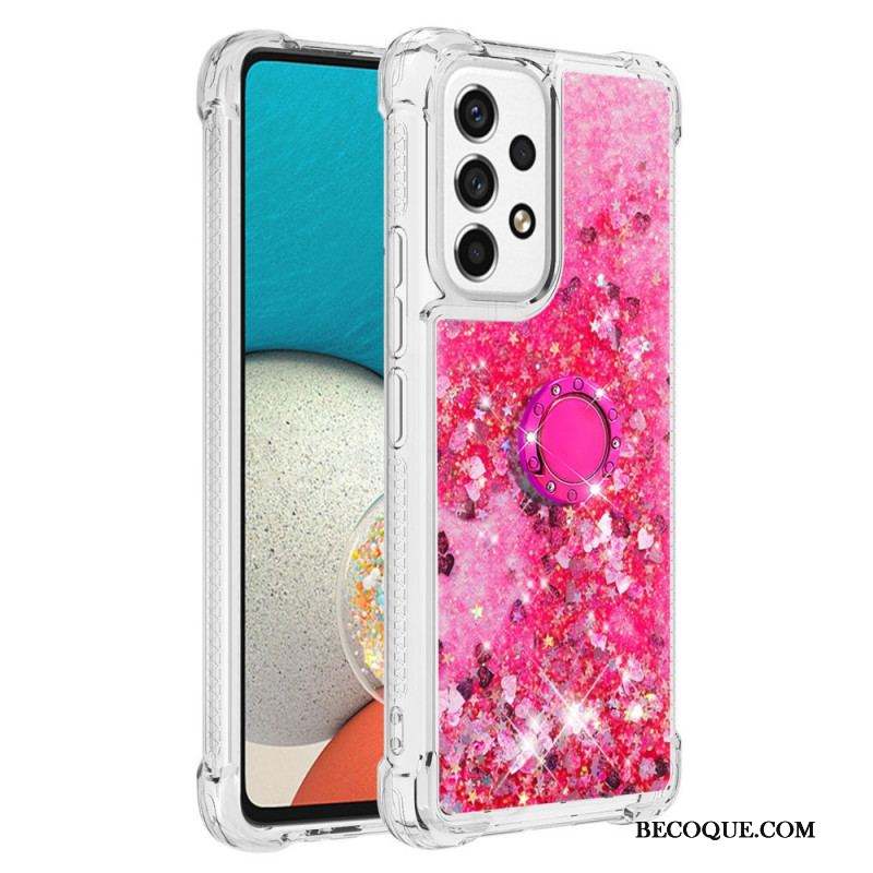 Coque Samsung Galaxy A53 5G Paillettes avec Anneau-Support