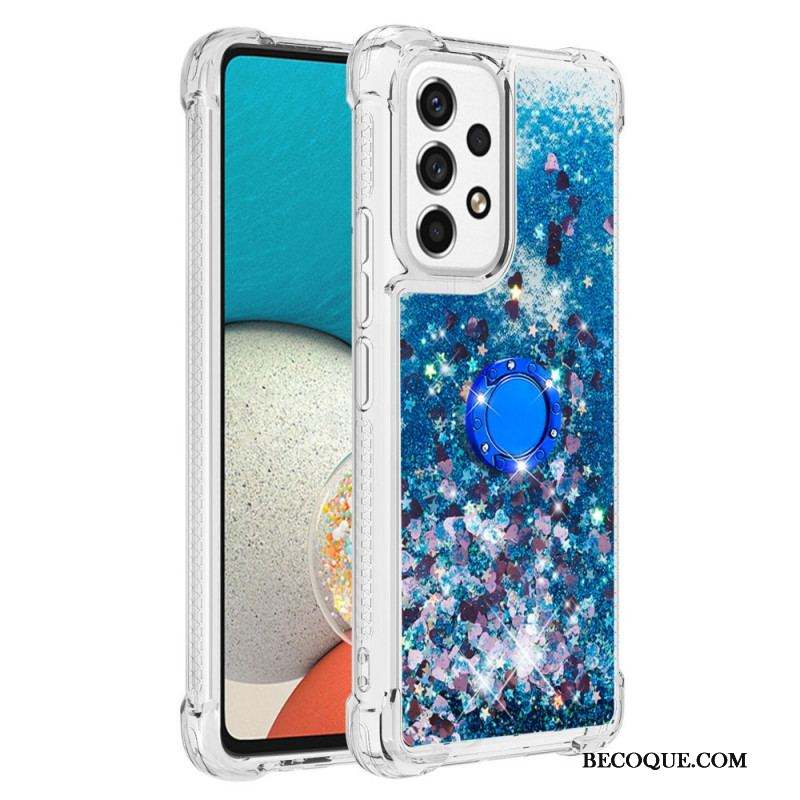 Coque Samsung Galaxy A53 5G Paillettes avec Anneau-Support