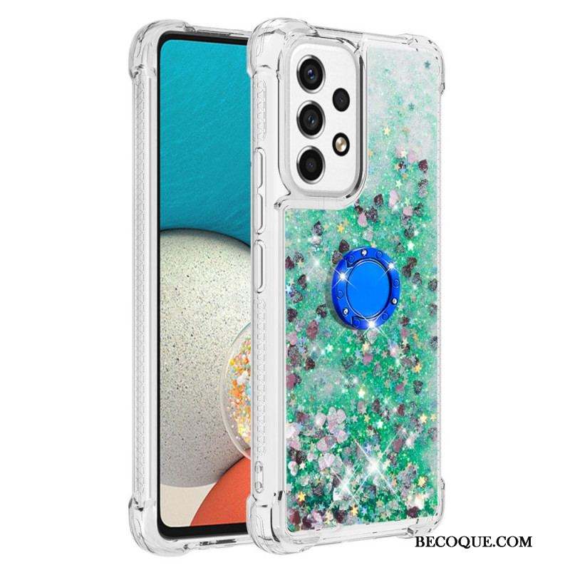 Coque Samsung Galaxy A53 5G Paillettes avec Anneau-Support