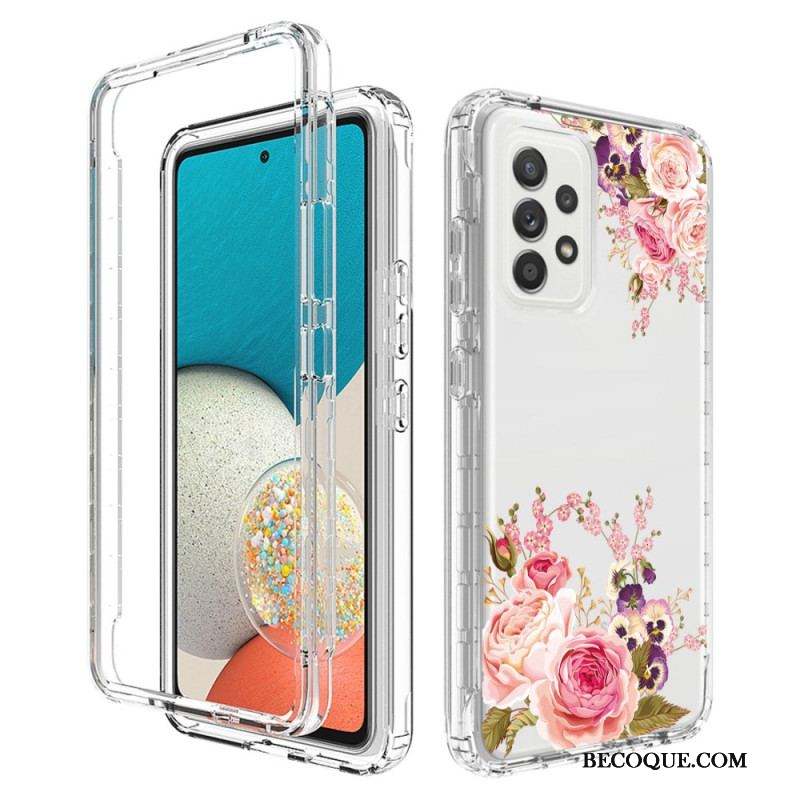 Coque Samsung Galaxy A53 5G Transparente Fleurs