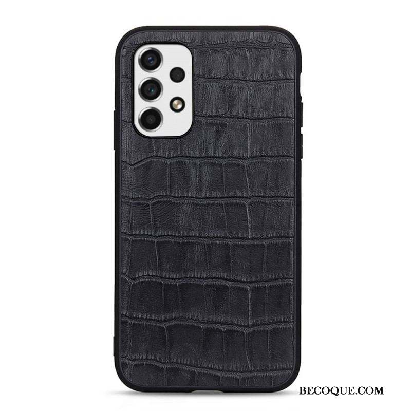 Coque Samsung Galaxy A53 5G Véritable Cuir Texture Crocodile