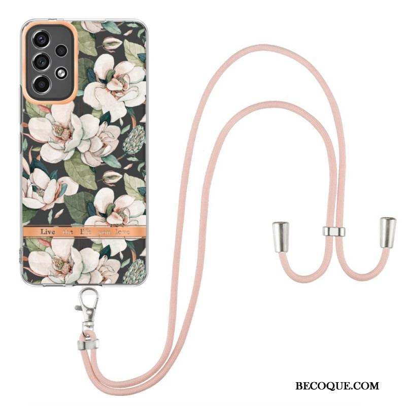 Coque Samsung Galaxy A53 5G à Cordon Florale