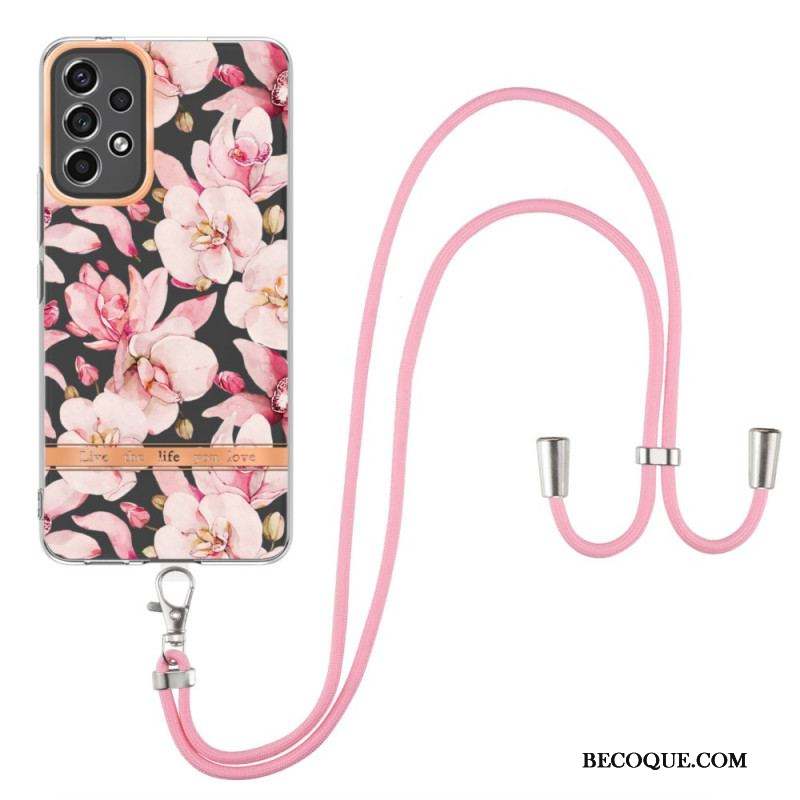 Coque Samsung Galaxy A53 5G à Cordon Florale