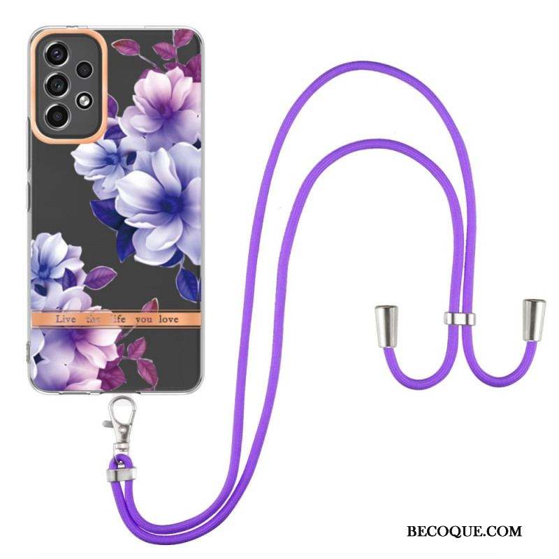 Coque Samsung Galaxy A53 5G à Cordon Florale