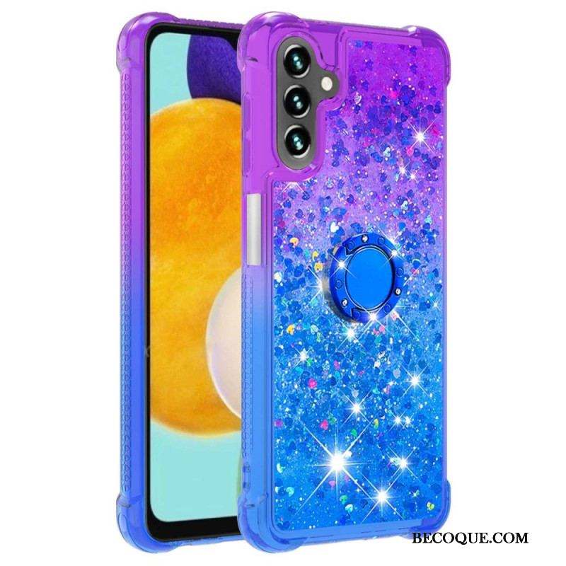 Coque Samsung Galaxy A54 5G Paillettes Anneau-Support