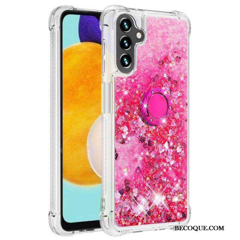 Coque Samsung Galaxy A54 5G Paillettes avec Anneau-Support