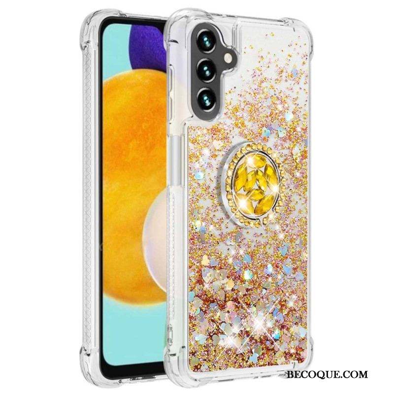 Coque Samsung Galaxy A54 5G Paillettes avec Anneau-Support