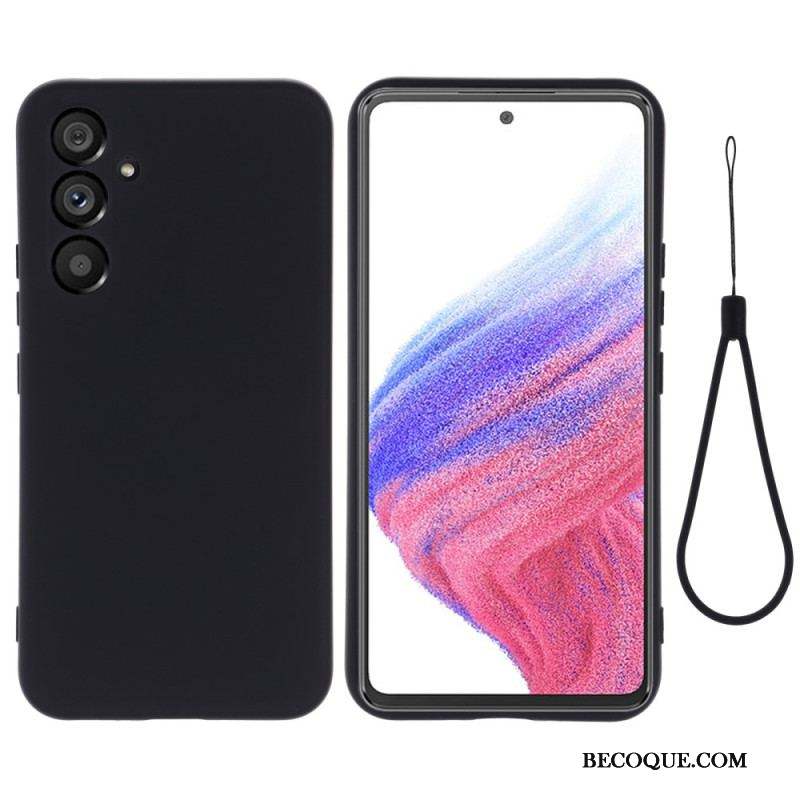 Coque Samsung Galaxy A54 5G Silicone Liquide avec Lanière