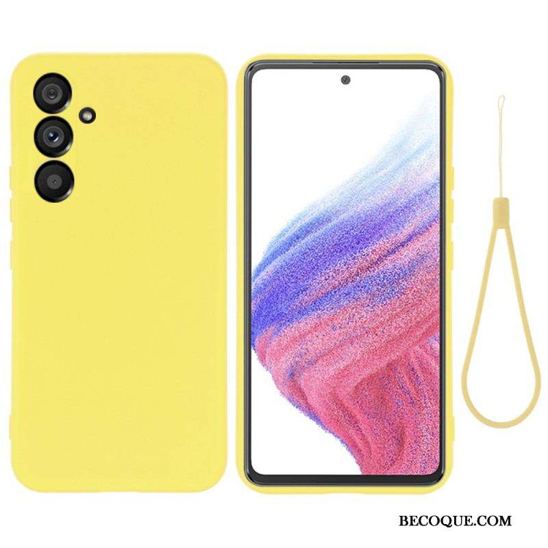 Coque Samsung Galaxy A54 5G Silicone Liquide avec Lanière