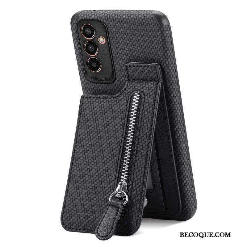 Coque Samsung Galaxy M13 Fibre Carbone Porte-Cartes Support