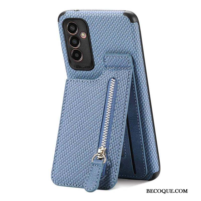 Coque Samsung Galaxy M13 Fibre Carbone Porte-Cartes Support