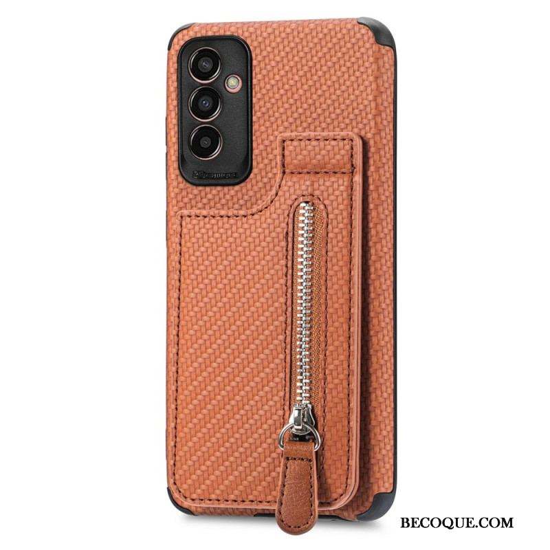 Coque Samsung Galaxy M13 Fibre Carbone Porte-Cartes Support