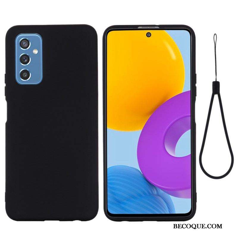 Coque Samsung Galaxy M52 5G Silicone Liquide à Lanière