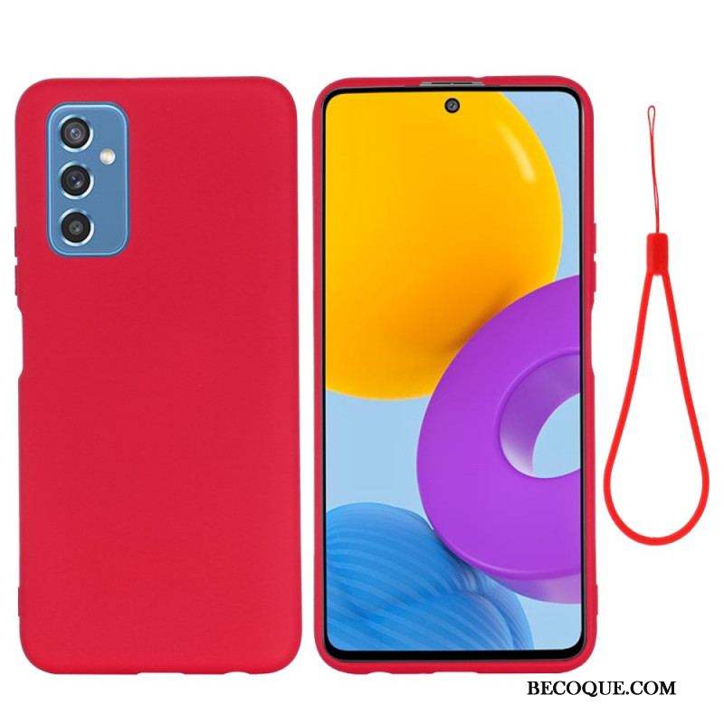 Coque Samsung Galaxy M52 5G Silicone Liquide à Lanière