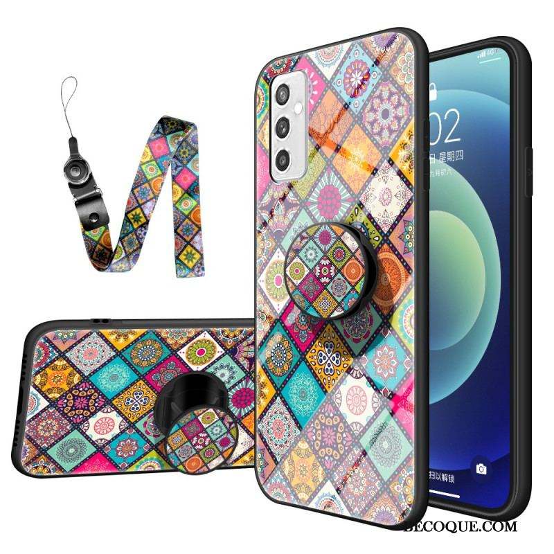 Coque Samsung Galaxy M52 Tapisserie Orientale à Lanière