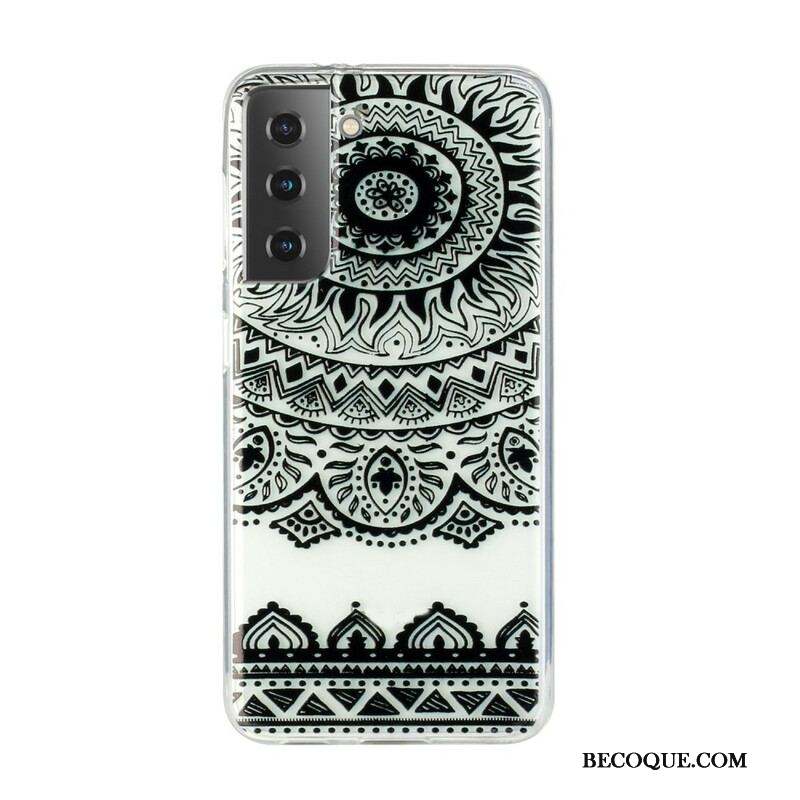 Coque Samsung Galaxy S21 5G Transparente Fleur Mandala