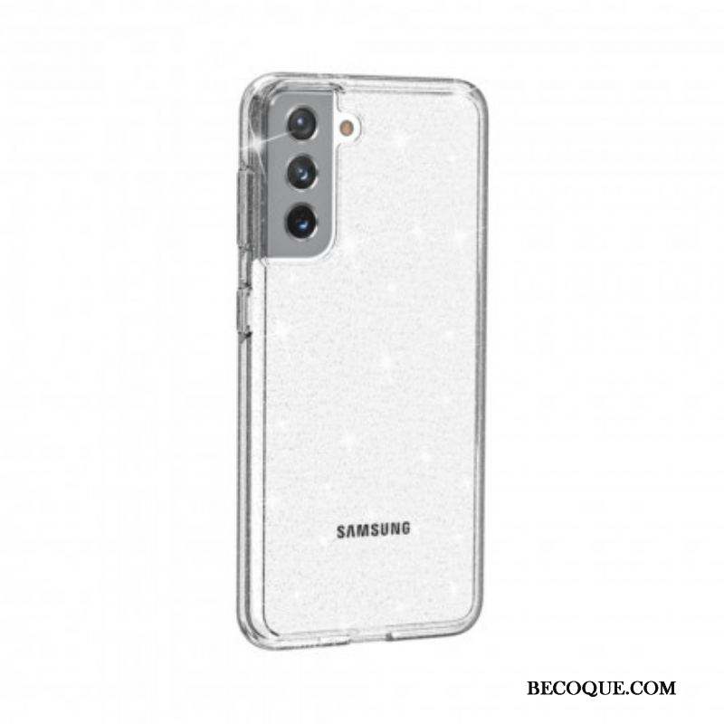 Coque Samsung Galaxy S21 5G Transparente Paillettes