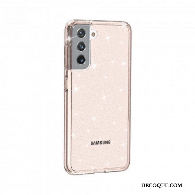 Coque Samsung Galaxy S21 5G Transparente Paillettes